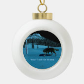 Winter Wolf - Tapetum Lucidum Keramische Bal Ornament (Voorkant)