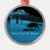 Winter Wolf - Tapetum Lucidum Metalen Ornament (Voorkant)