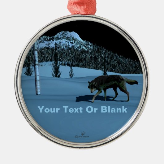 Winter Wolf - Tapetum Lucidum Metalen Ornament (Voorkant)