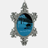 Winter Wolf - Tapetum Lucidum Tin Sneeuwvlok Ornament (Links)