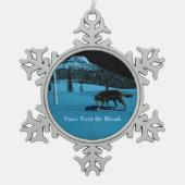 Winter Wolf - Tapetum Lucidum Tin Sneeuwvlok Ornament (Voorkant)
