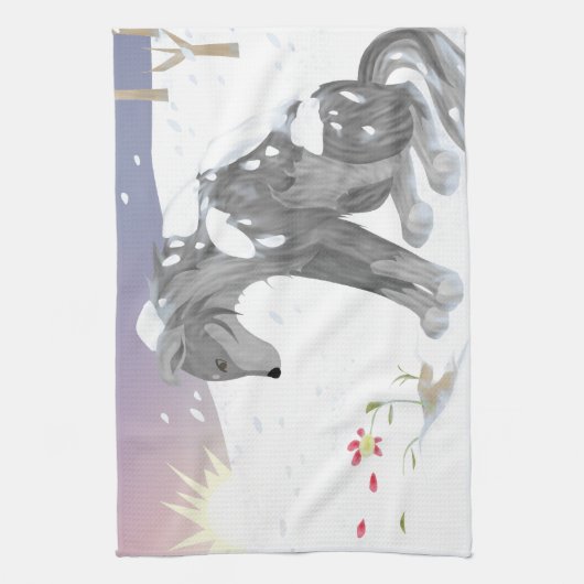 Winter Wolf Theedoek (Verticaal)