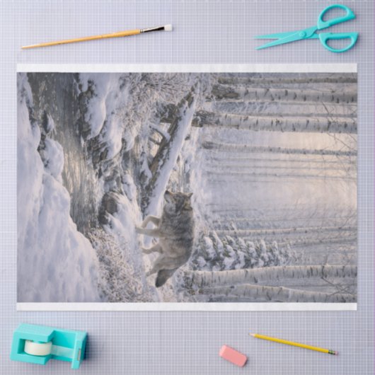 Winter Wolf Tissuepapier (Craft)