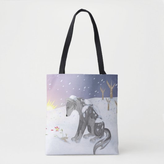 Winter Wolf Tote Bag (Voorkant)