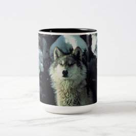 Winter Wolf Two-Tone Coffee Mok