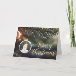 Winter Wolf w / Florals Christmas Kaart