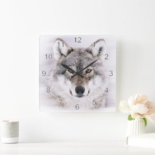 Winter Wolf Wall klok (Huis)