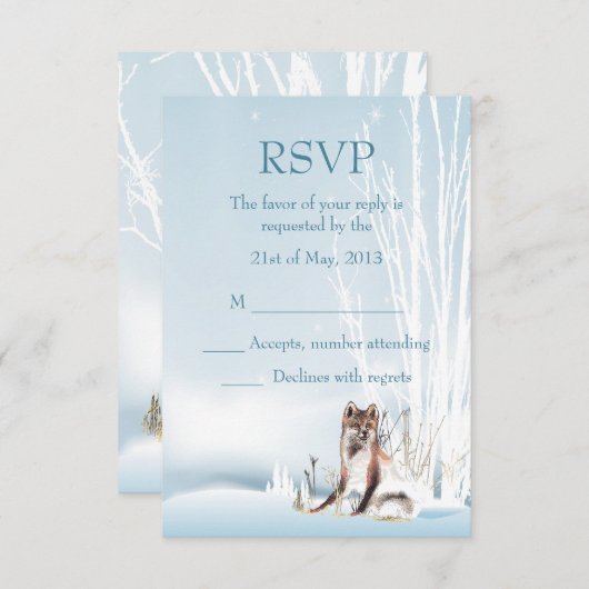Winter Wolf Wedding RSVP (Voorkant / Achterkant)