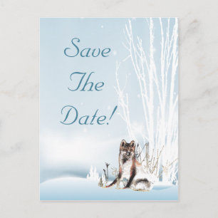 Winter Wolf Wedding Save the Date Aankondigingskaart