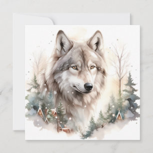 Winter Wolf Wenskaart Kaart