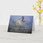Winter Wolf Zonnewende Kaart (Gele Bloem)