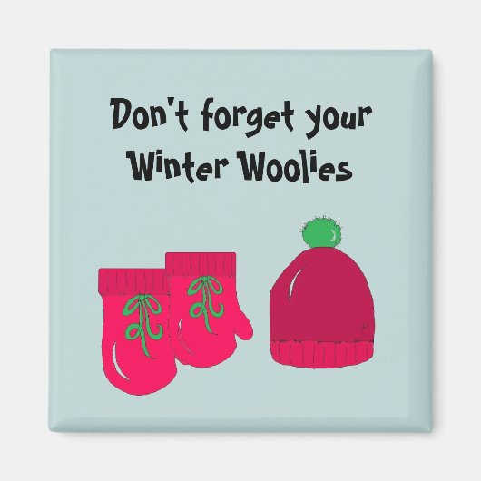 Winter Wolletjes - Handschoenen en Muts Magneet (Voorkant)