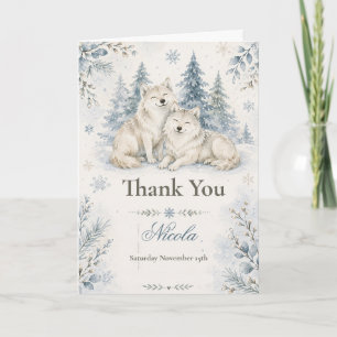 Winter Wolven Baby Shower Bedankkaart