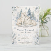 Winter Wolven Baby Shower Kaart (Staand voorkant)