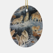 Winter Wolven Keramisch Ornament (Rechts)