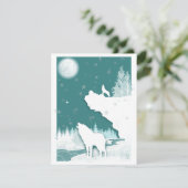 Winter Wolves Flat Kerstkaart (Staand voorkant)