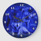 Winter Wolves Wolf Clocks Grote Klok (Voorkant)