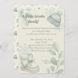 Winter Wonder Baby Shower Invitation Kaart