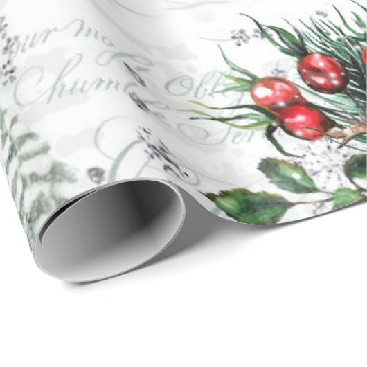 Winter Wonder Cabin Forest Bird  Cadeaupapier (Rol Hoek)