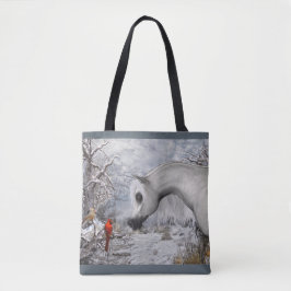 Winter Wonder Canvas tas, u kiest achtergrondkleur Tote Bag
