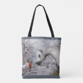 Winter Wonder Canvas tas, u kiest achtergrondkleur Tote Bag (Achterkant)