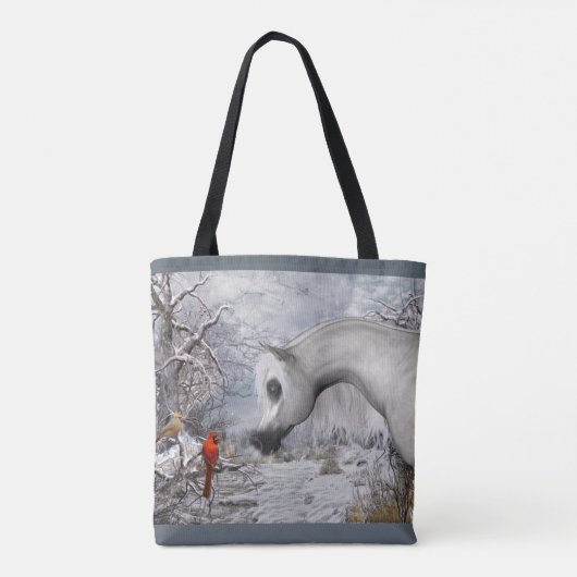 Winter Wonder Canvas tas, u kiest achtergrondkleur Tote Bag (Achterkant)