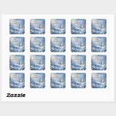 Winter Wonder Custom Greeting Jouw tekst Vierkante Sticker (Vel)