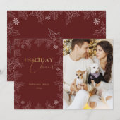 Winter Wonder Foto Gouden Kalligrafie Vakantie Kaa Feestdagenkaart (Voorkant / Achterkant)