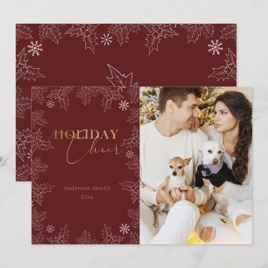 Winter Wonder Foto Gouden Kalligrafie Vakantie Kaa Feestdagenkaart (Voorkant / Achterkant)