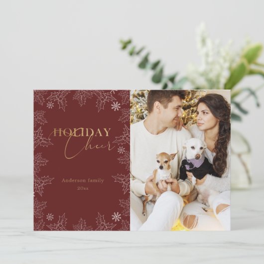 Winter Wonder Foto Gouden Kalligrafie Vakantie Kaa Feestdagenkaart (Staand voorkant)