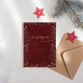 Winter Wonder Gold Foto Kalligrafie Vakantie Kaart