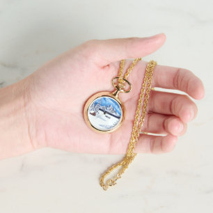 Winter Wonder Gouden Horloge Hanger