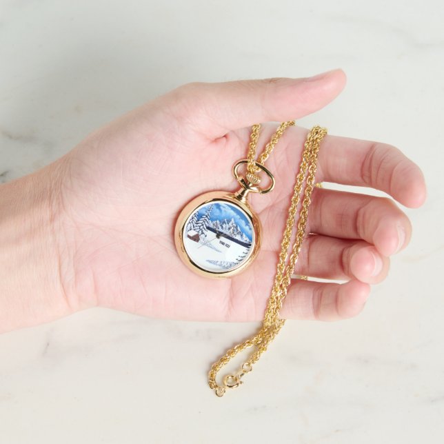Winter Wonder Gouden Horloge Hanger (Hand)