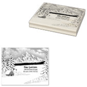 Winter Wonder Grote Houten Adres Stempel (Gestempeld)