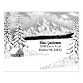 Winter Wonder Grote Houten Adres Stempel (Afrduk)