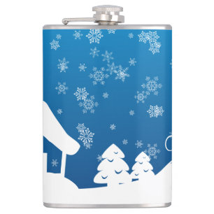 Winter Wonder Land Vinyl Wrapped Flask Heupfles