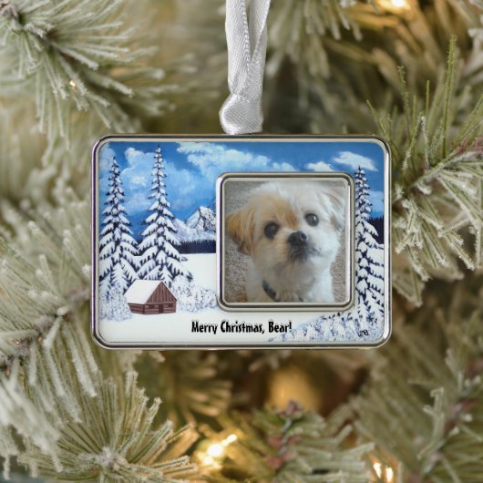 Winter Wonder Malshi-hond ingelijst ornament (Boom)