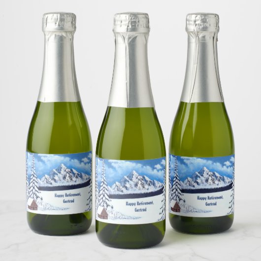 Winter Wonder Miniatuur Sparkling Wijnetiket (Flessen)