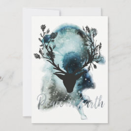 Winter Wonder Mystic Deer Peace on Earth Kerstmis Feestdagenkaart