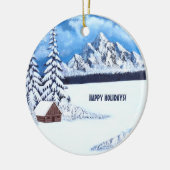 Winter Wonder Round  Keramisch Ornament (Links)