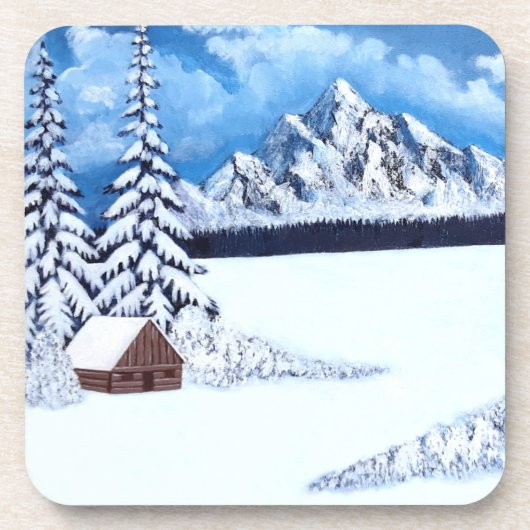 Winter Wonder Scene Drank Coaster Bier Onderzetter (Voorkant)