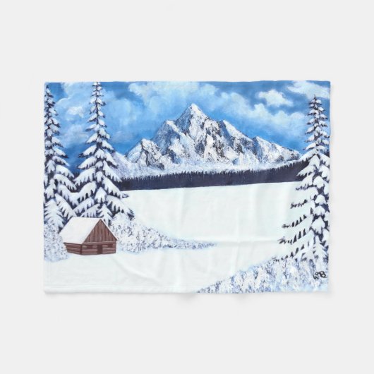 Winter Wonder Scene Fleece Deken (Voorkant (Horizontaal))
