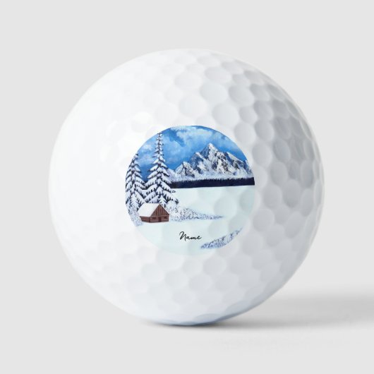 Winter Wonder Scene Golfballen (Voorkant)