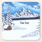 Winter Wonder Scene Kartonnen Onderzetters (Voorkant)