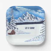 Winter Wonder Scene Papieren Bordje (Voorkant)