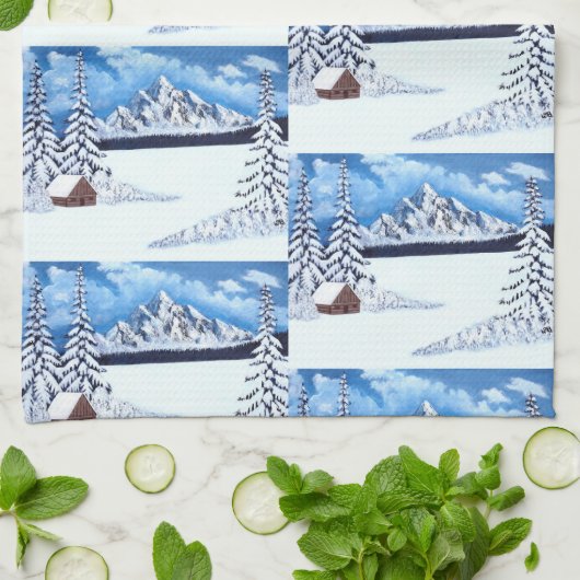 Winter Wonder Scene Theedoek (Gevouwen)