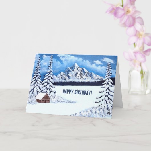 Winter Wonder Scene Verjaardag Wenskaart Kaart (Orchidee)