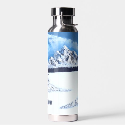 Winter Wonder Scene Zilver Geïsoleerd Waterfles (Links)