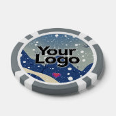 Winter Wonder Sneeuwvogels in Liefde Roze Hart Poker Chips (Enkel)