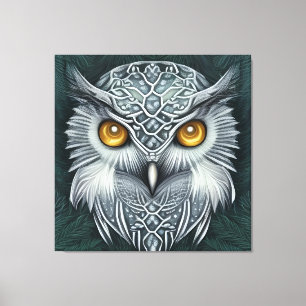 Winter Wonder Snow Owl Beauty Canvas Afdruk